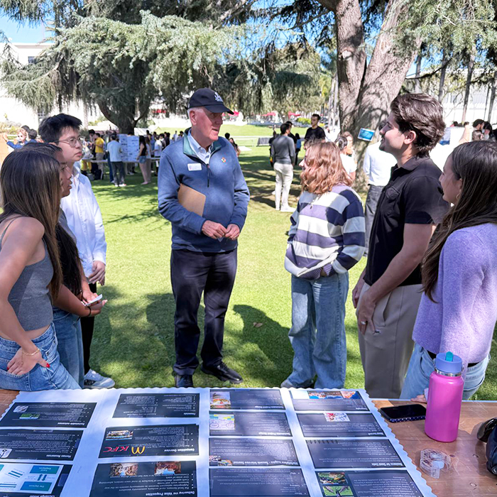 Jeff Thies mingling with students